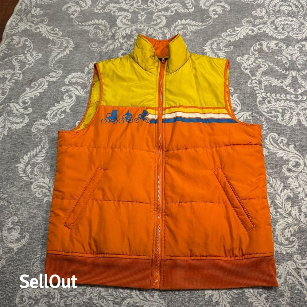Stranger Things 80s Retro Orange Puffer Vest Unisex Standard Size L